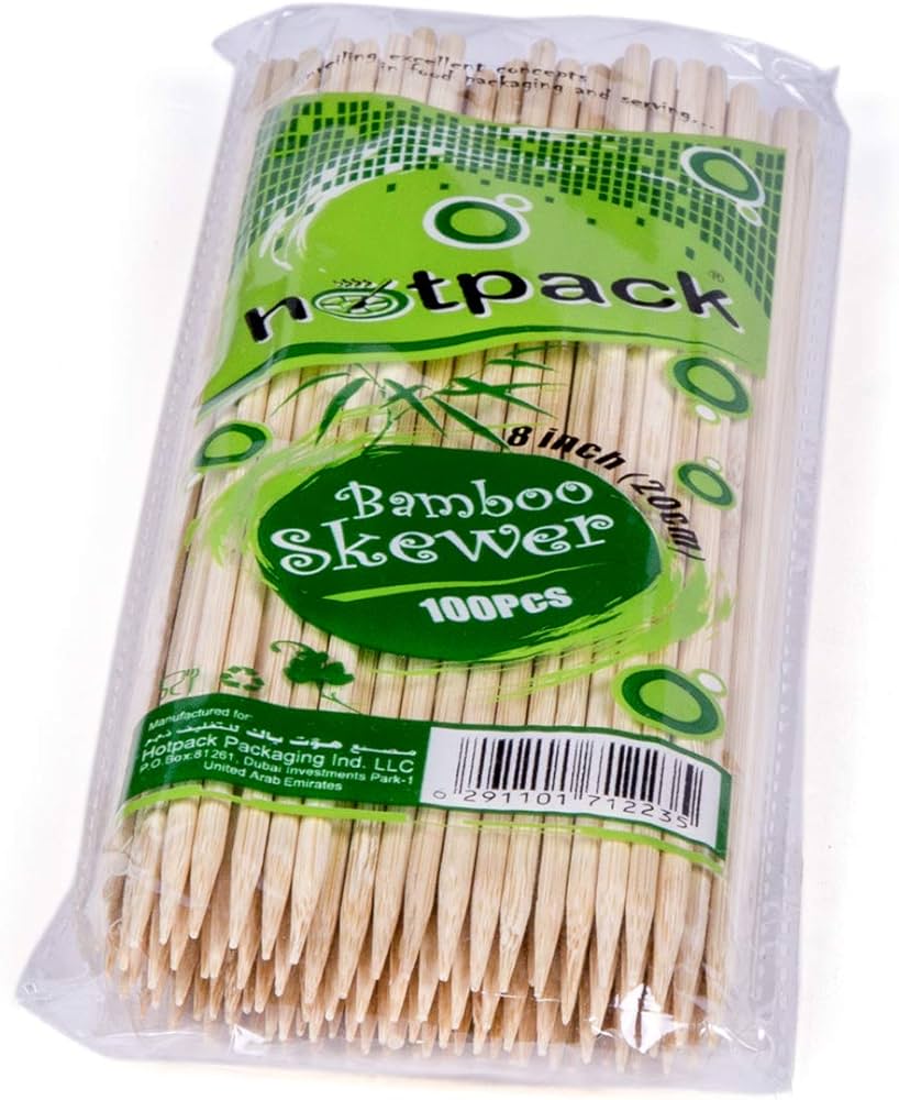 Hotpack 8inch Bamboo Skewers