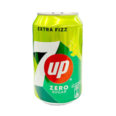 7UP ZERO SUGAR SOFT DRINK CAN, 330ML