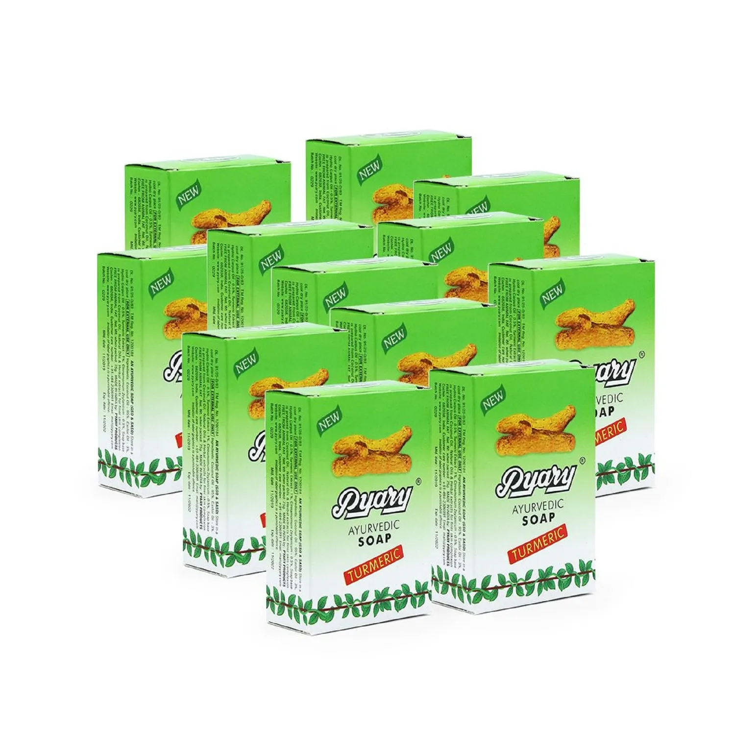 PYARY TURMERIC AYURVEDIC SOAP, 12X75G