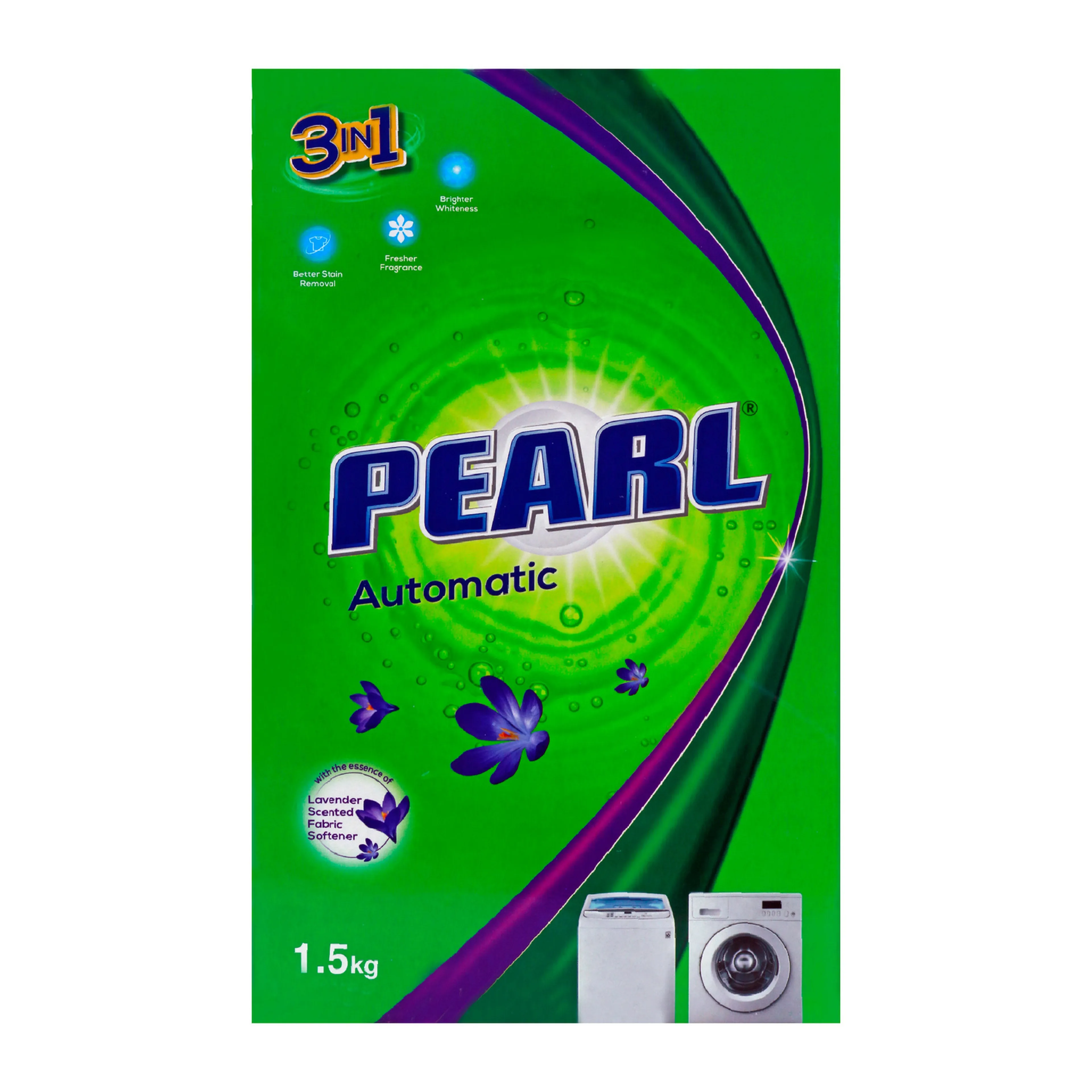 Pearl Automatic Lavender Scented Low Foam Detergent Powder, 1.5kg