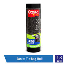 Sanita Biodegradable Tie Bags, 50 Gallons, 13 Bags