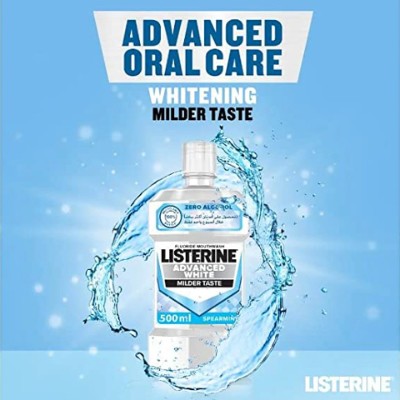 LISTERINE ADVANCED WHITE MILDER TASTE MOUTHWASH, 500ML