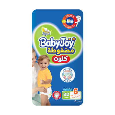 Babyjoy Culotte Diaper Pants, Size 6, Xxl Jumbo Pack, 32 Pants
