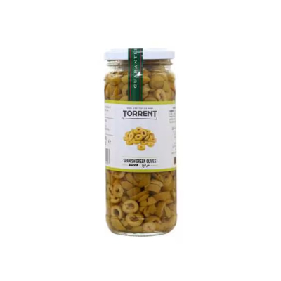Torrent Spanish Sliced Green Olives Glass JAR, 230gm
