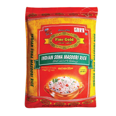 Fine Gold Rice Indian Sona Masoori 40lbs (18kg)