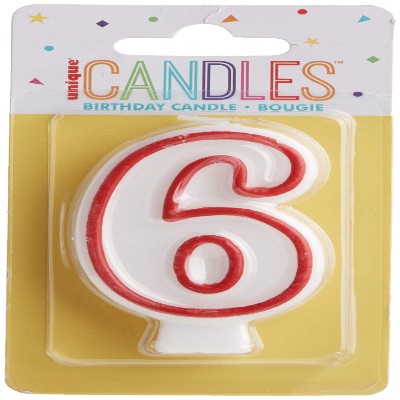TOIZ BIRTHDAY CANDLE NO.6, 1 PIECE