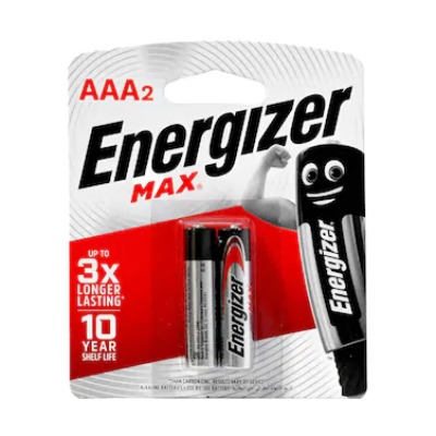 Energizer Max Aaa 2 Alkaline Battery, 1.5v, 2 Pieces