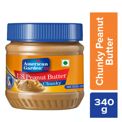 American Garden Chunky Peanut Butter, Vegan, Gluten Free, 340gm
