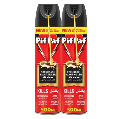 PIF PAF COCKROACH & ANT KILLER KILL AND PROTECT INSECT KILLER SPRAY WITH BEST EVER FORMULATION, 2X500ML