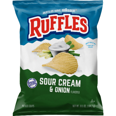 Ruffles Sour Cream & Onion Chips, 184gm