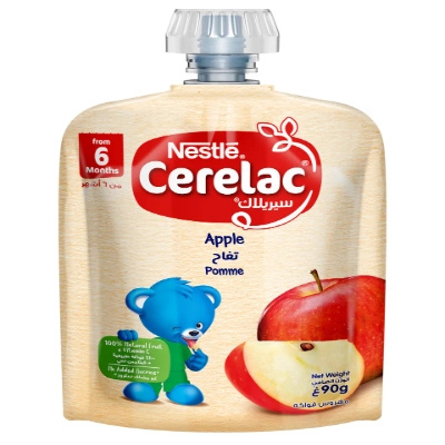 Cerelac Apple Fruits Puree Pouch, 90gm