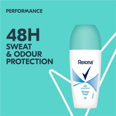 Rexona Women Shower Fresh Antiperspirant Deodorant Roll on, 50ML