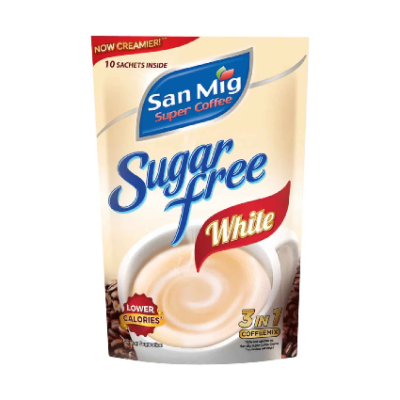 San Mig Super Coffee 3-in-1 Sugar Free White Coffee Sachets, 10 Sachets