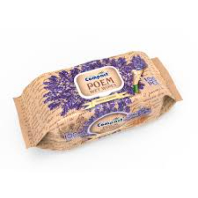 Ultra Compact Poem Wet French Lavender Wipes,  100 Sheets