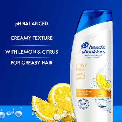 HEAD & SHOULDERS ANTI-DANDRUFF CITRUS FRESH SHAMPOO, 400ML