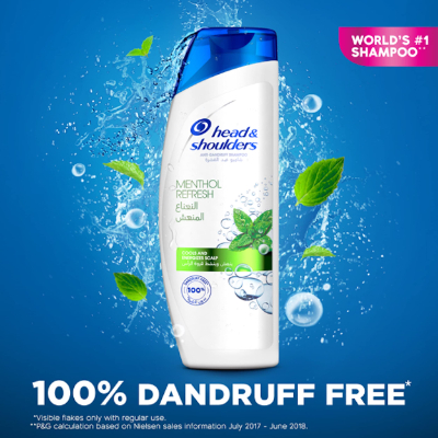 HEAD & SHOULDERS MENTHOL REFRESH ANTI-DANDRUFF SHAMPOO FOR ITCHY SCALP, 400ML