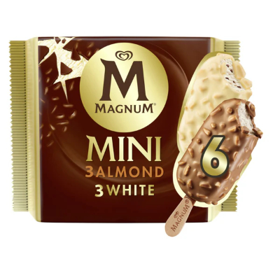 MAGNUM MINI CLASSIC ALMOND ICE CREAM, 6X57.5ML
