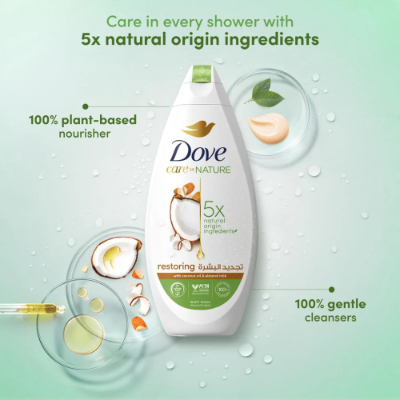 DOVE RESTORING RITUAL WITH COCONUT OIL & ALMOND MILK BODY WASH, 500ML