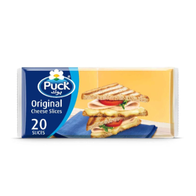 PUCK WHITE CHEDDAR CHEESE SLICES, 150G