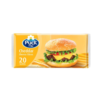 PUCK CHEDDAR SLICE CHEESE, 400G