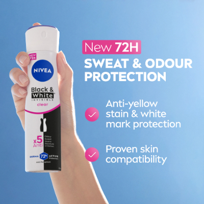 Nivea Black & White Invisible Protection Original Antiperspirant Spray for Women, 150ML