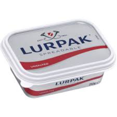 LURPAK SPREADABLE UNSALTED BUTTER, 250G