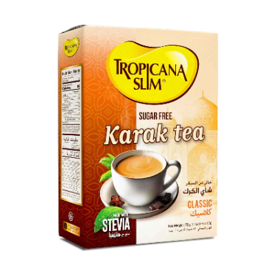 TROPICANA SLIM SUGAR-FREE KARAK TEA, 72G