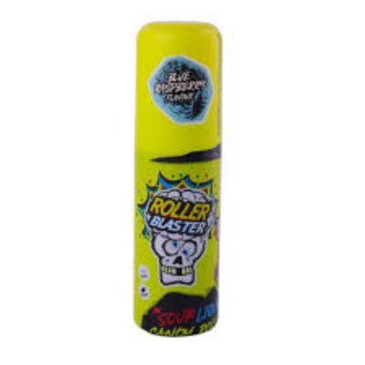 BRAIN BLASTERZ BLUE RASPBERRY FLAVOUR SOUR LIQUID CANDY ROLLER, 60ML