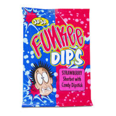 FUNKEE DIPS STRAWBERRY SHERBET WITH CANDY DIPSTICK, 1 PIECE
