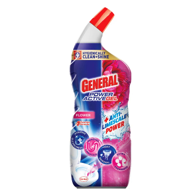 GENERAL POWER ACTIVE GEL TOILET CLEANER LIQUID FLOWER, 750ML