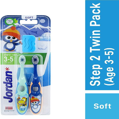 JORDAN TOOTHBRUSH STEP 2, 3-5 YEARS, 2 PACK