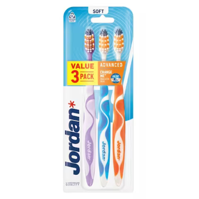 JORDAN 3-PIECE ADVANCE CLEANING SOFT TOOTHBRUSH