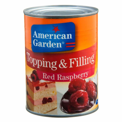 AMERICAN GARDEN RED RASPBERRY TOPPING & FILLING, 595G