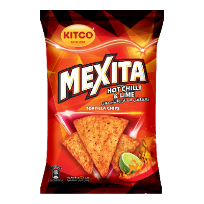 KITCO MEXITA CHIPS TORTILLA HOT CHILLI AND LIME FLAVOR, 40G