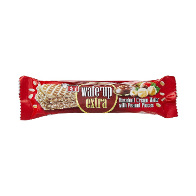 ETI WAFE UP EXTRA HAZELNUT CREAM WITH PEANUTS WAFER, 29G