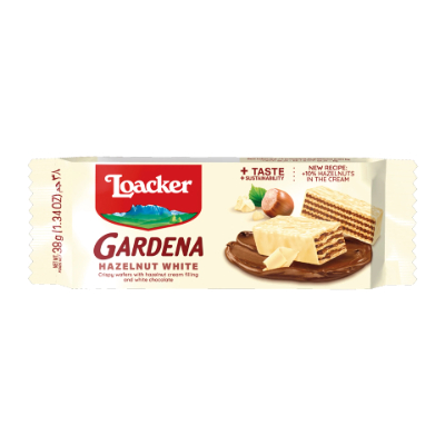LOACKER GARDENA HAZELNUT CREAM & WHITE CHOCOLATE WAFER 38 G
