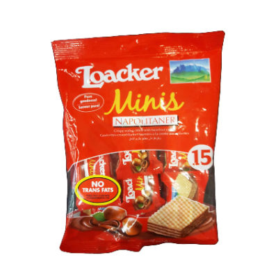 LOACKER MINIS NAPOLITANER HAZELNUT CREAM WAFER, 150G