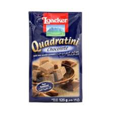 LOACKER QUADRATINI CHOCOLATE WAFER, 125G