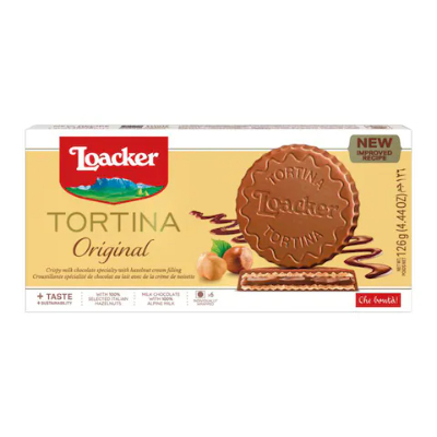 LOACKER TORTINA ORIGINAL WITH ITALIAN HAZELNUT BISCUITS, 6X125G