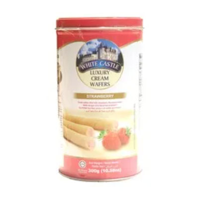 WHITE CASTLE LUXURY CREAM WAFERS STRAWBERRY, 300G