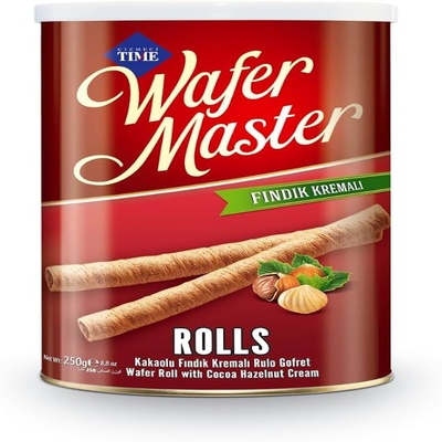 TIME WAFER MASTER ROLLS WITH HAZELNUT CREAM, 120G
