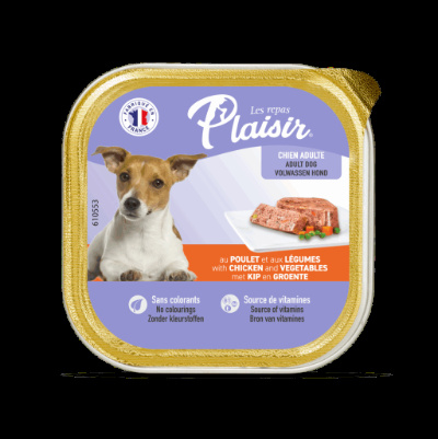 PLAISIR DOG FOOD PATE WITH CHICKEN & VEGETABLE, 300G