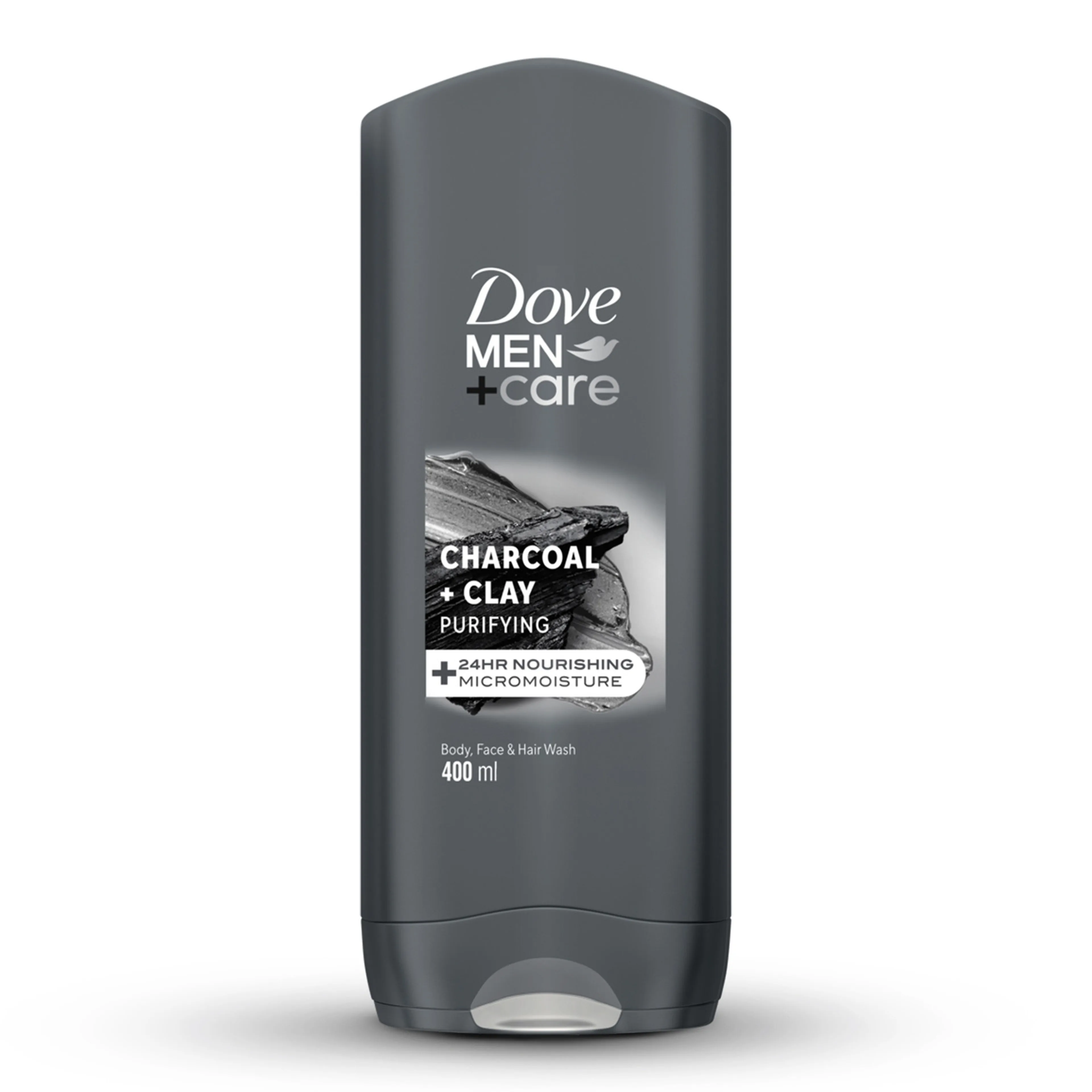 Dove Men+care Charcoal and Clay Purifying Cleanser Face, Body and Hair Wash, 400ML