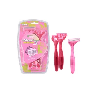 MAX SINCERE CARE PINK RAZORS, 3-PACK