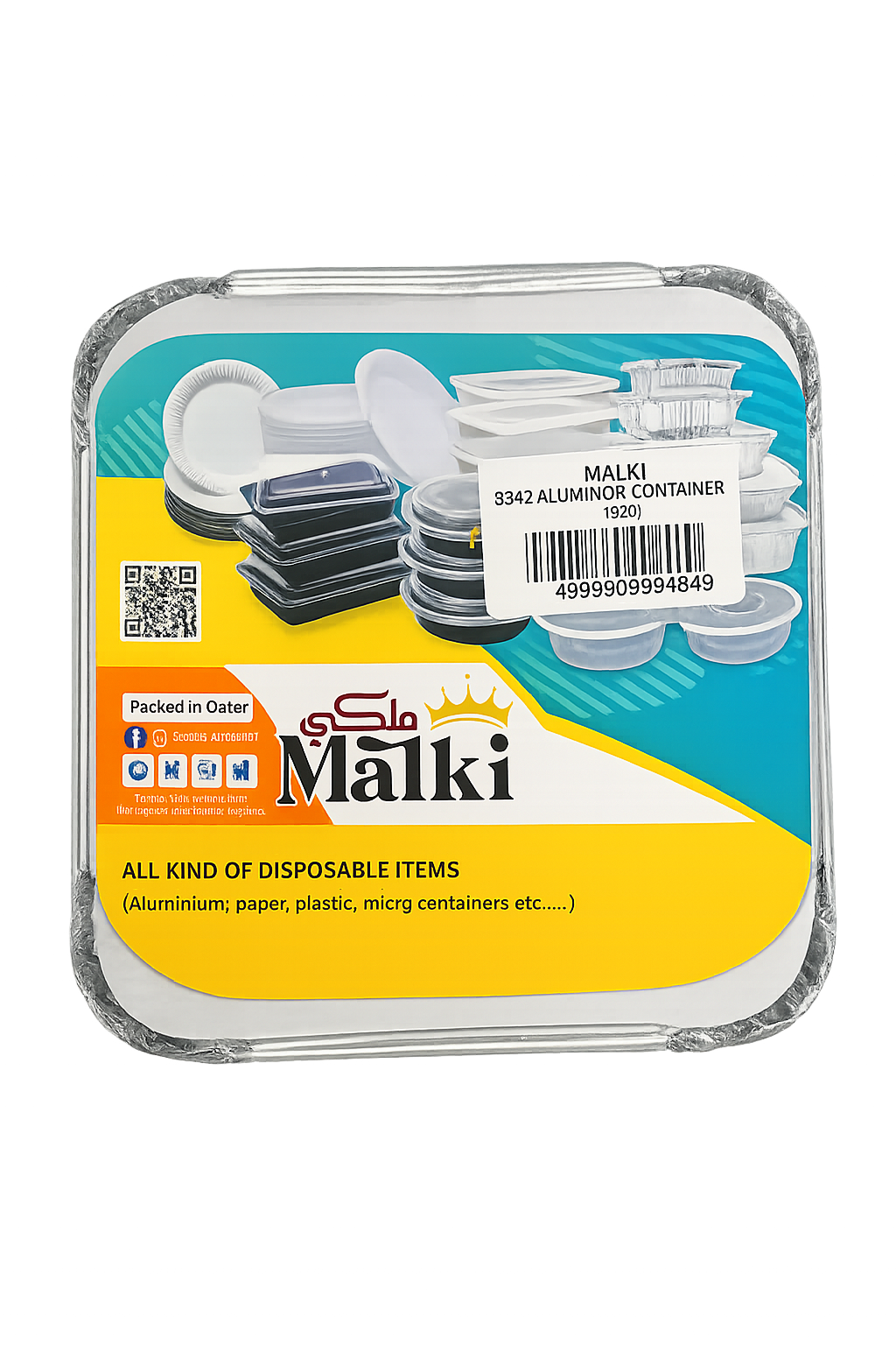 8342 Aluminium Container+lid 1*10 Royal Pack Rpac8