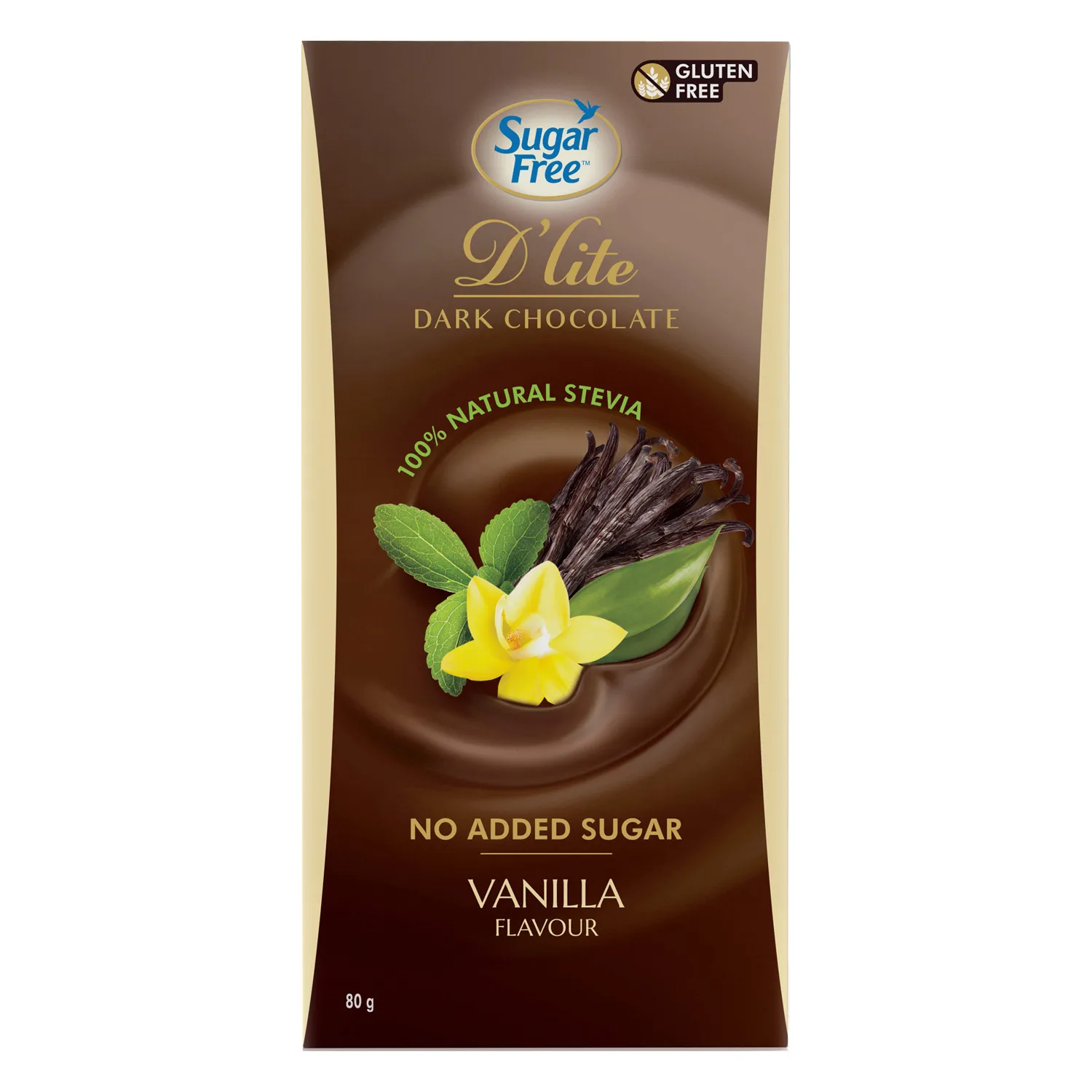 D'lite Sugar Free Dark Chocolate Vanilla 80g