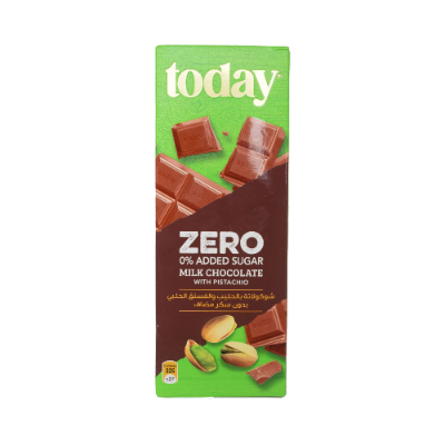 Today Milk Chocolate With Pistachios - No Added Sugar, 60g
